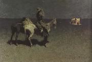 Frederic Remington The Stranger (mk43) oil on canvas